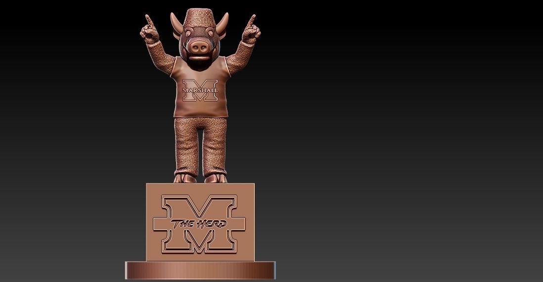 MARSHALL THUNDERING HERD FOOTBALL MASCOT STATUE 3D print model_2