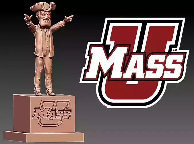 NCAA - UMASS MINUTEMEN FOOTBALL MASCOT STATUE - DECOR 3D print model