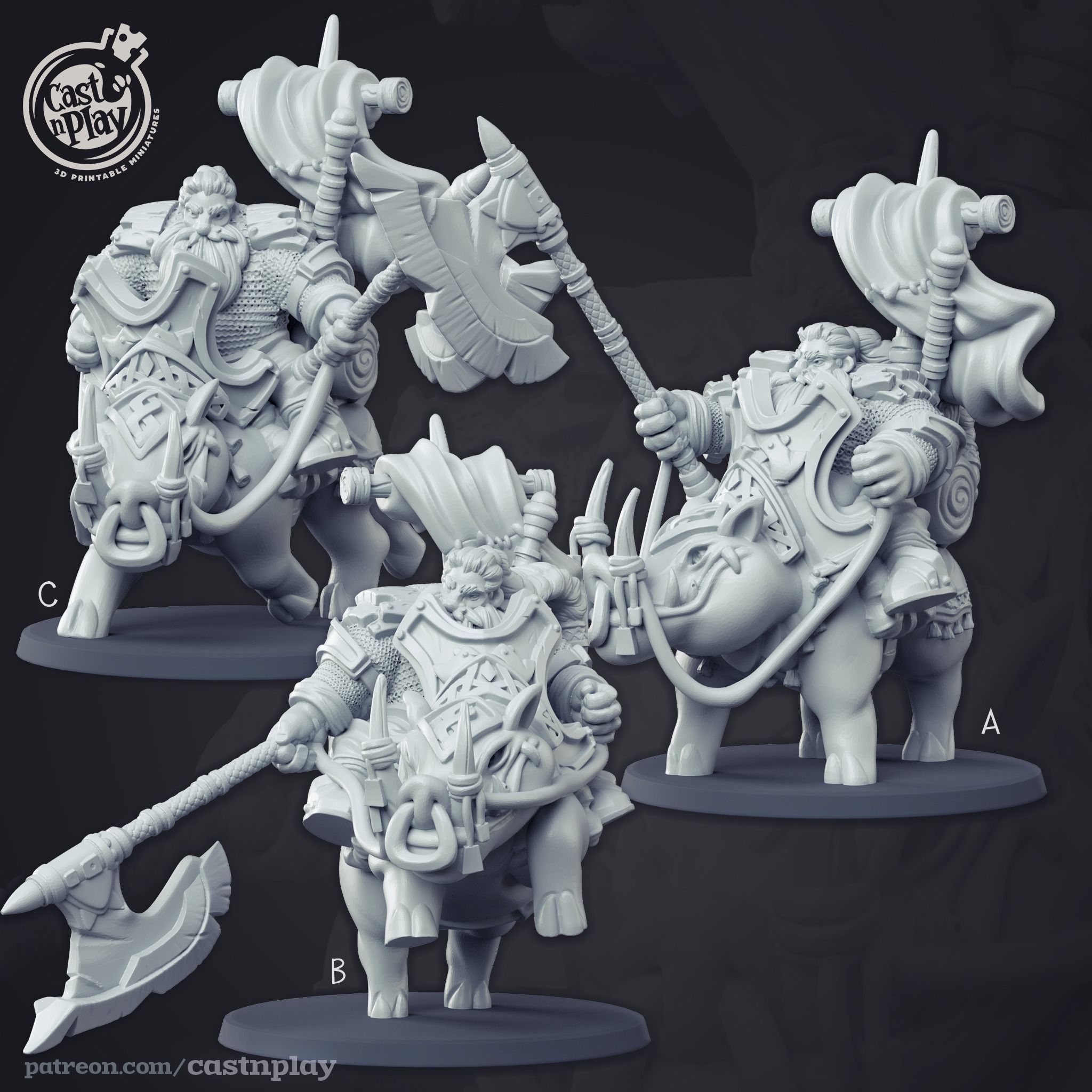 Giants and Dwarves 3D Printed Miniatures 3D model 3D printable | CGTrader