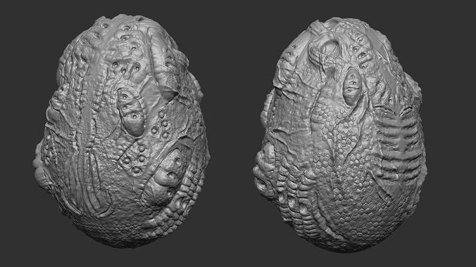 Alien Egg Low-poly 3D model 4