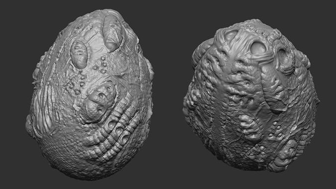 Alien Egg Low-poly 3D model 5