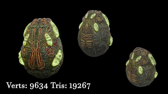 Alien Egg Low-poly 3D model 6