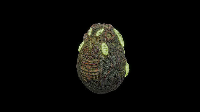 Alien Egg Low-poly 3D model 7