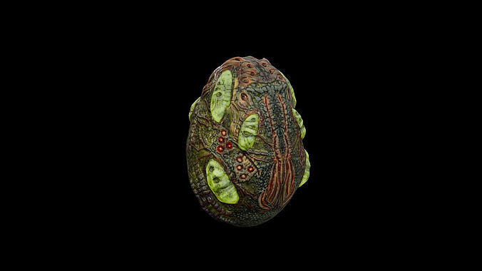 Alien Egg Low-poly 3D model 3