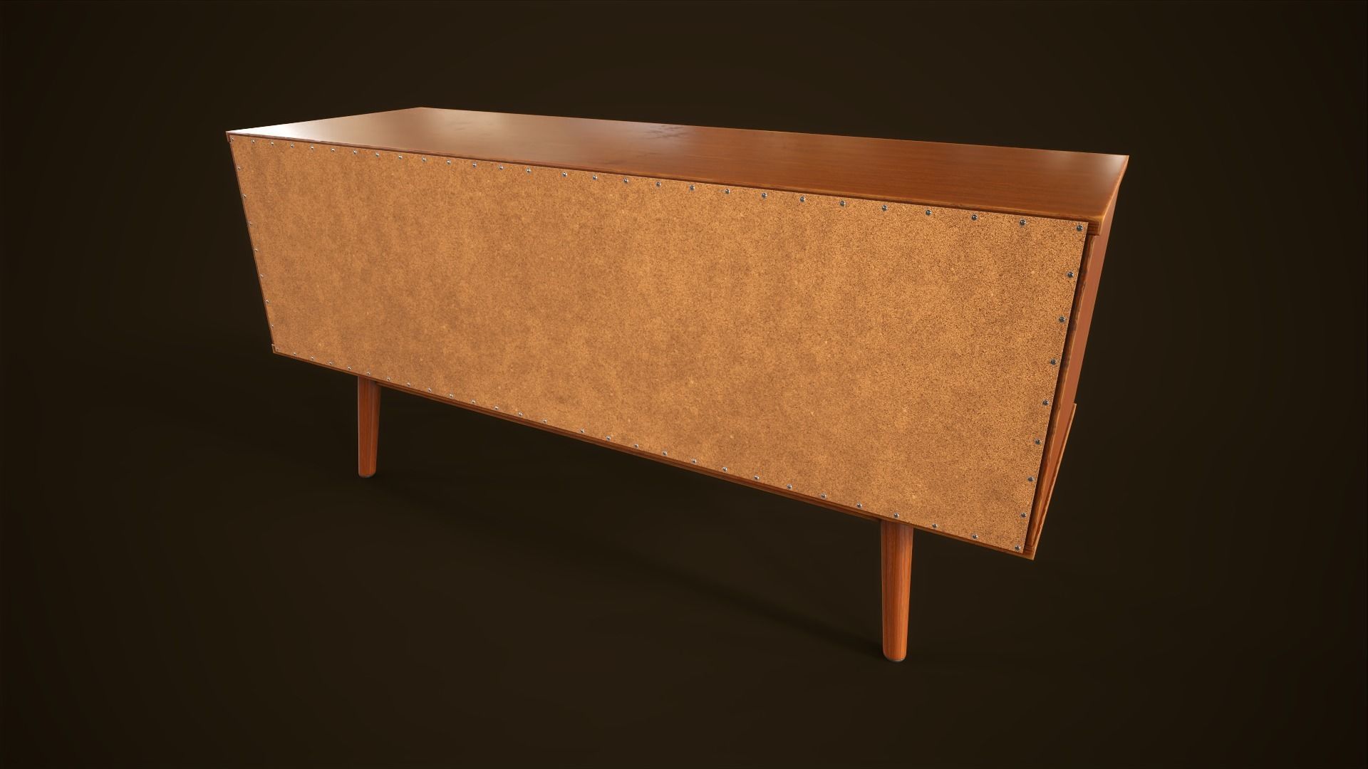 Retro furniture set Low-poly 3D model_25