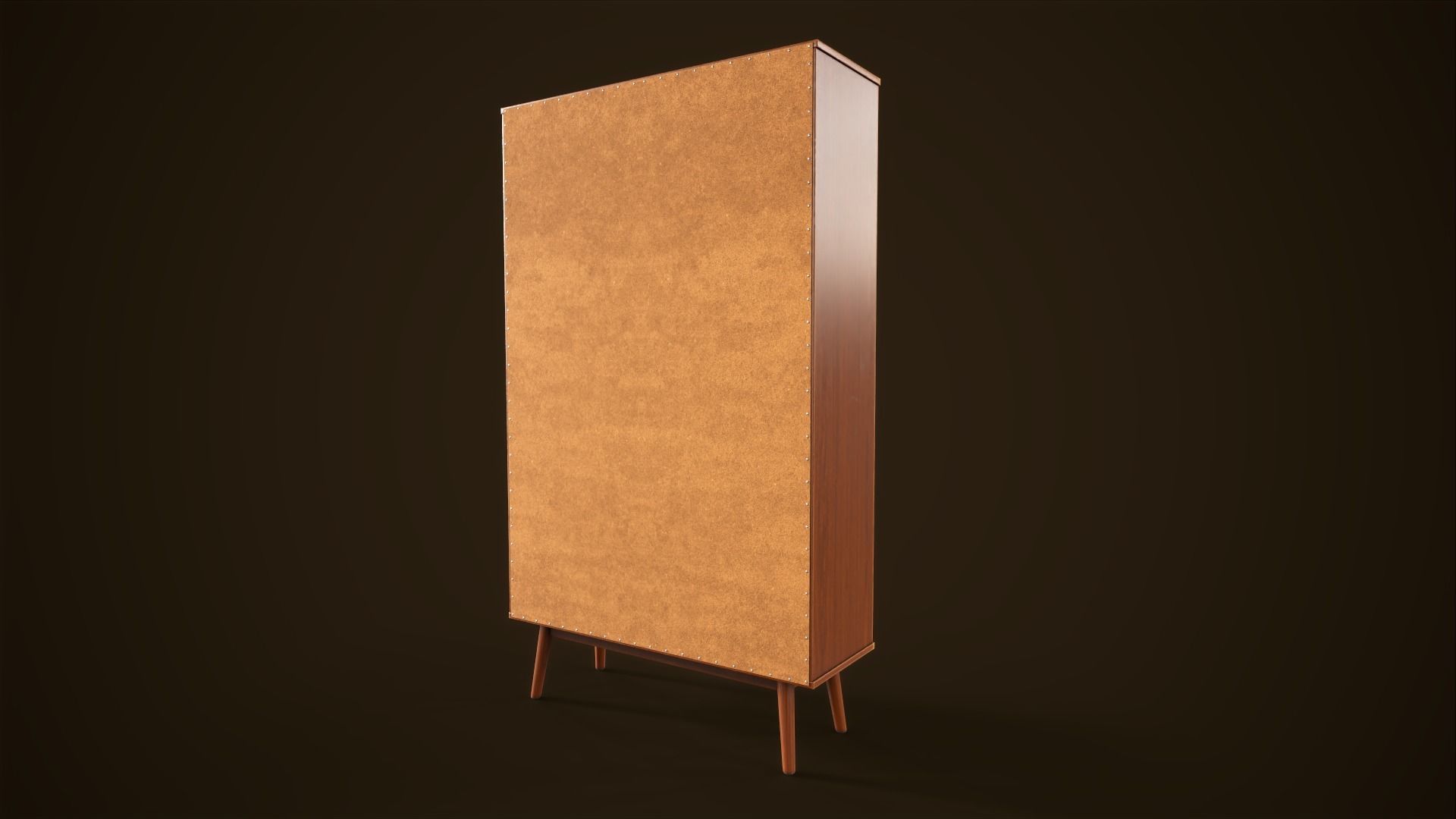 Retro furniture set Low-poly 3D model_29