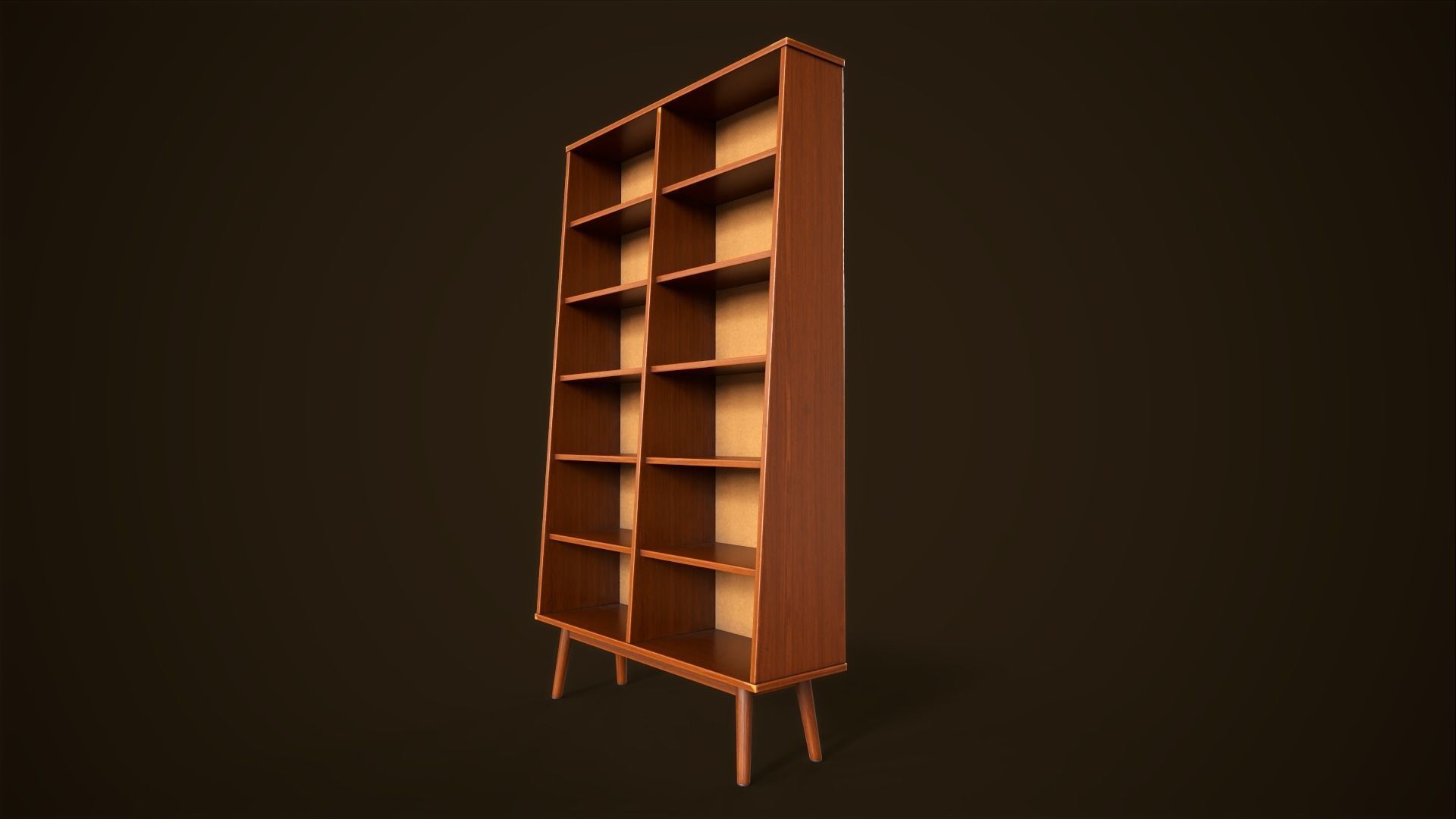 Retro furniture set Low-poly 3D model_7
