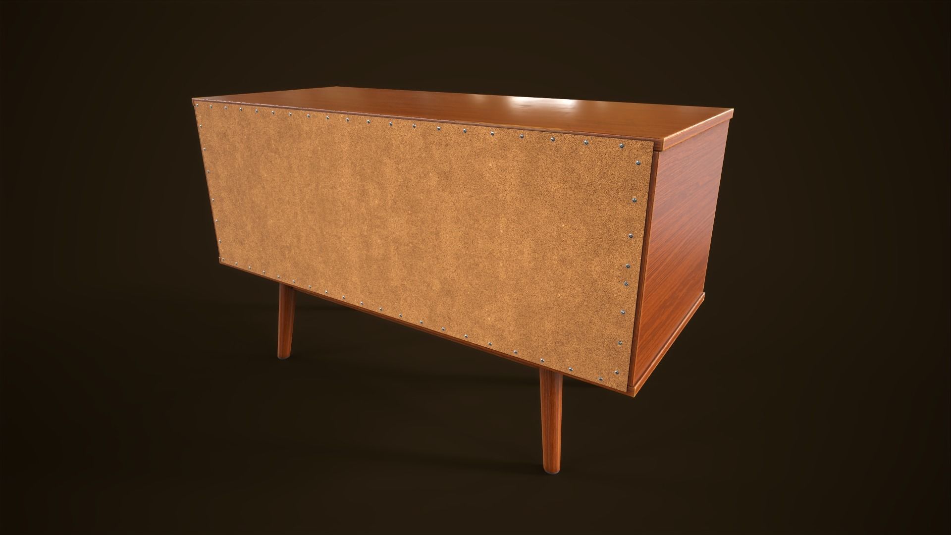 Retro furniture set Low-poly 3D model_21