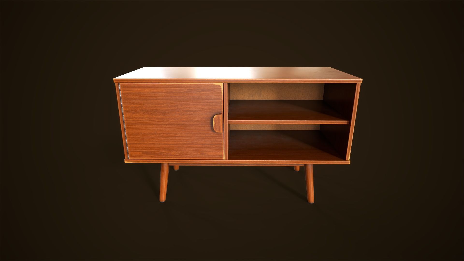 Retro furniture set Low-poly 3D model_18