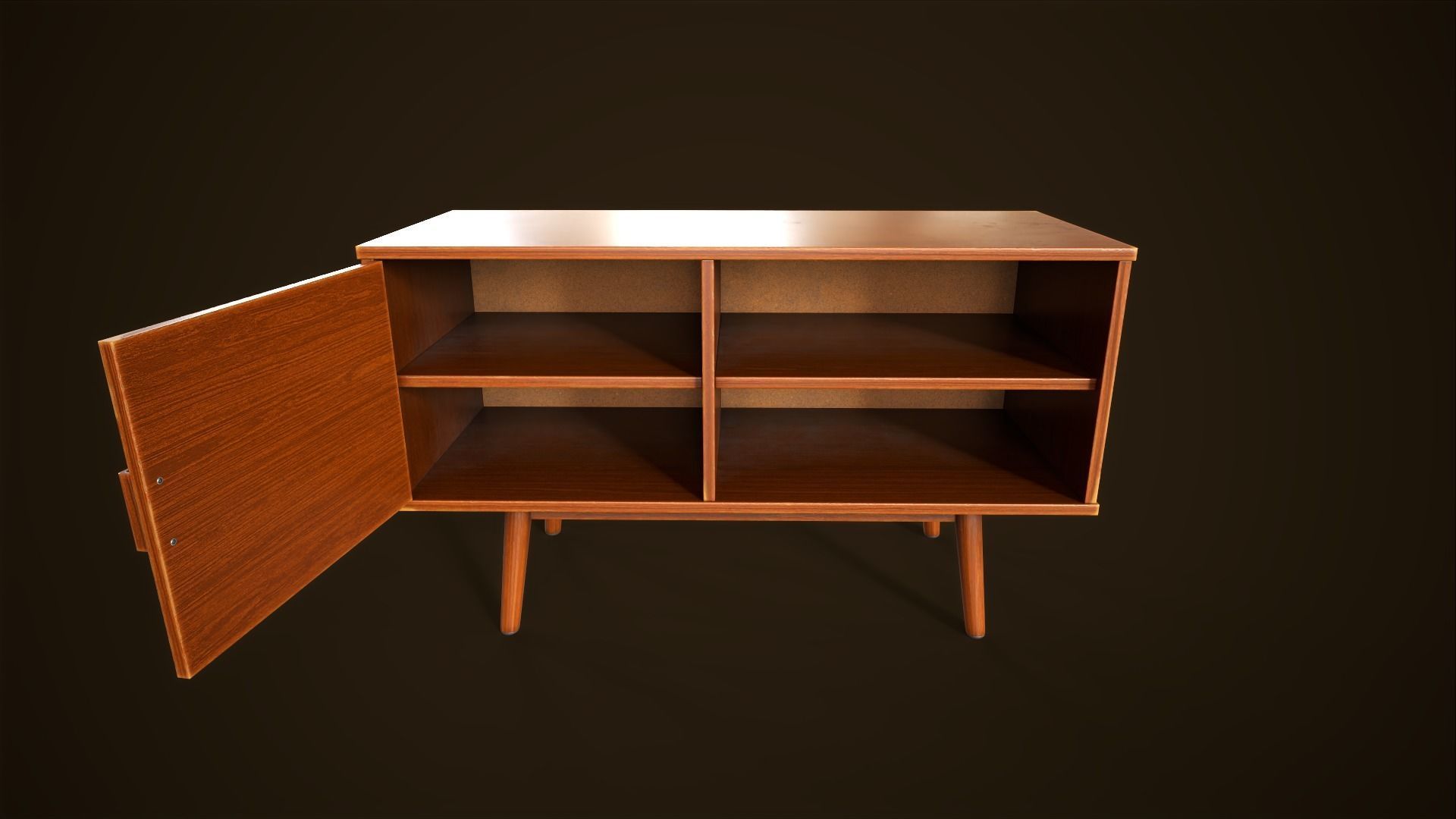 Retro furniture set Low-poly 3D model_19