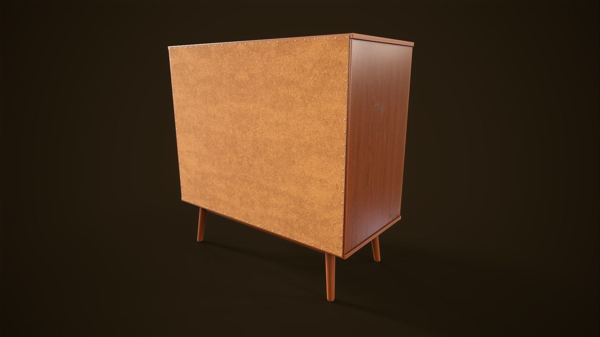 Retro furniture set Low-poly 3D model_17