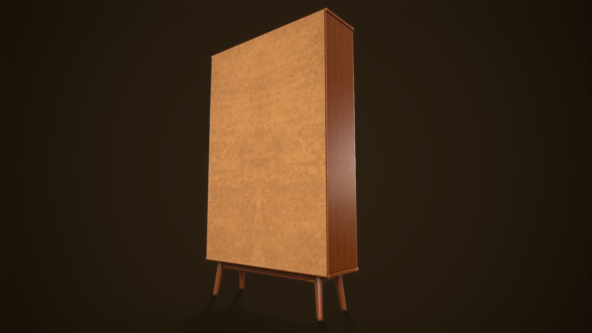 Retro furniture set Low-poly 3D model_12
