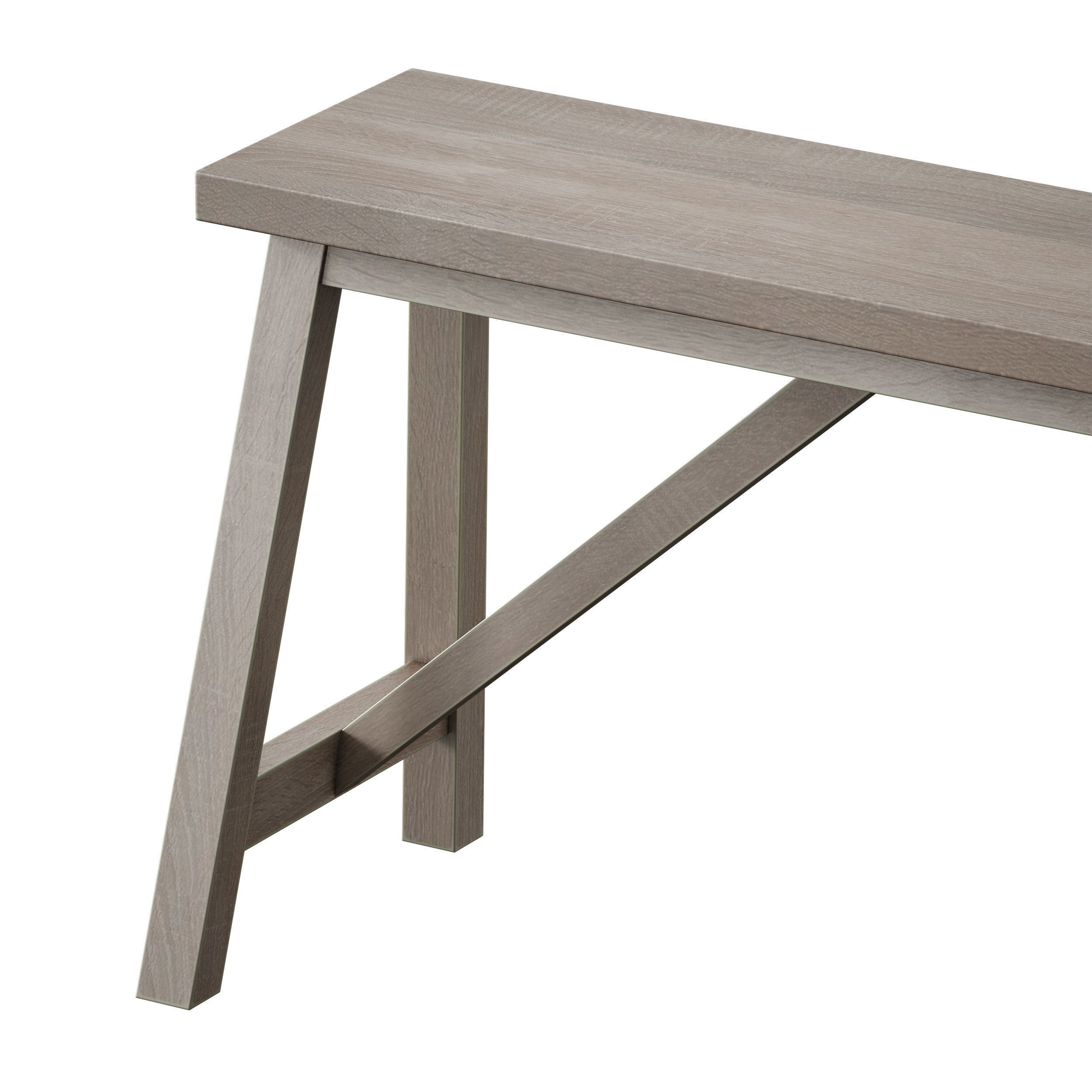 Terrain Trestle Teak Dining Table with Benches 3D model_17