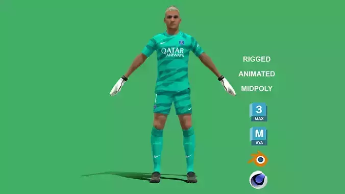 3D Rigged Keylor Navas PSG 2024 3D model