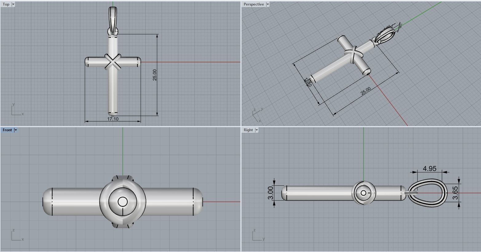 Cylindrical cross model 522 3D print model_3