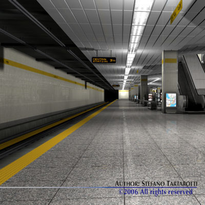 Subway - collection train on tracks 3D model_6