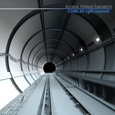 Subway - collection train on tracks 3D model_7