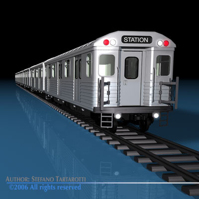 Subway - collection train on tracks 3D model_13