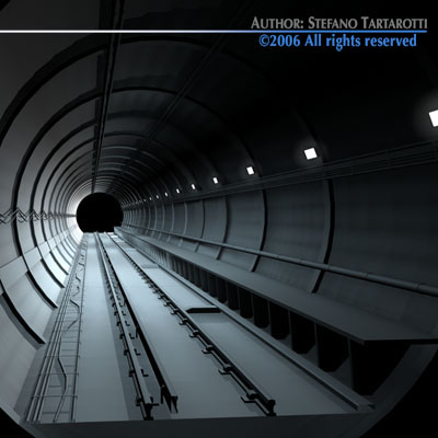 Subway - collection train on tracks 3D model_16