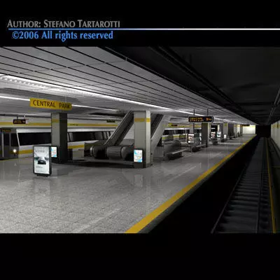 Subway - collection train on tracks 3D model_0