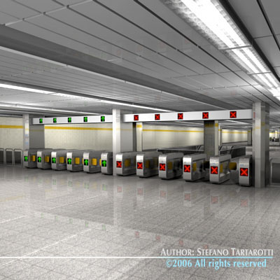 Subway - collection train on tracks 3D model_15