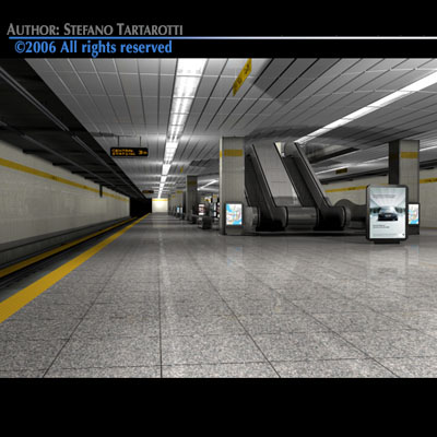 Subway - collection train on tracks 3D model_20