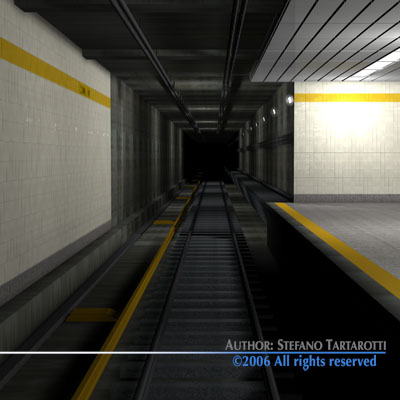 Subway - collection train on tracks 3D model_12
