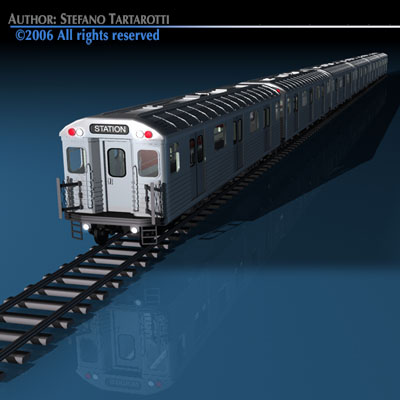 Subway - collection train on tracks 3D model_19