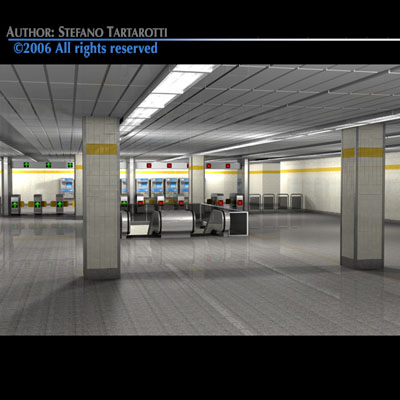 Subway - collection train on tracks 3D model_14