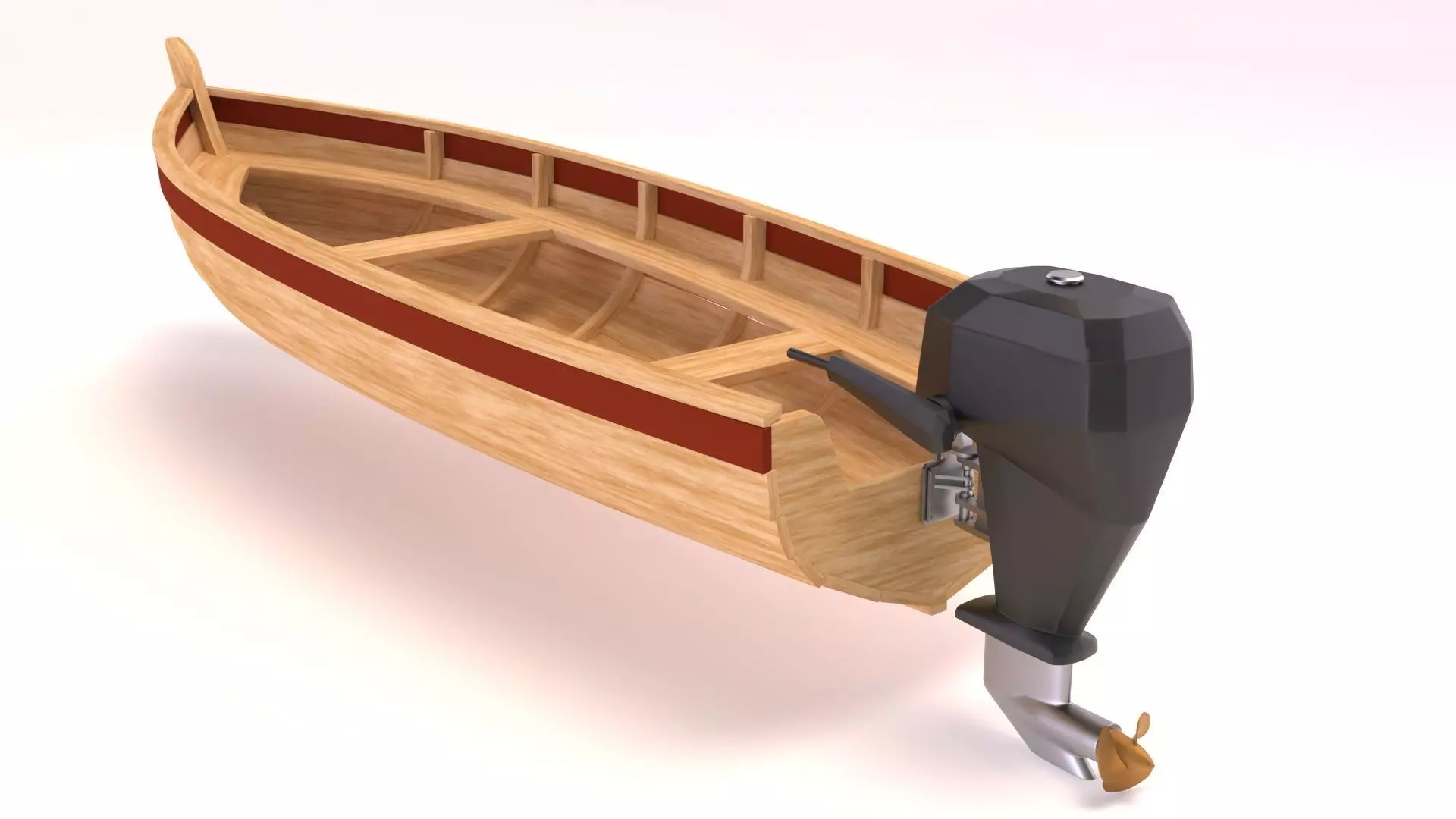 Fishing boat PBR Low-poly 3D model
