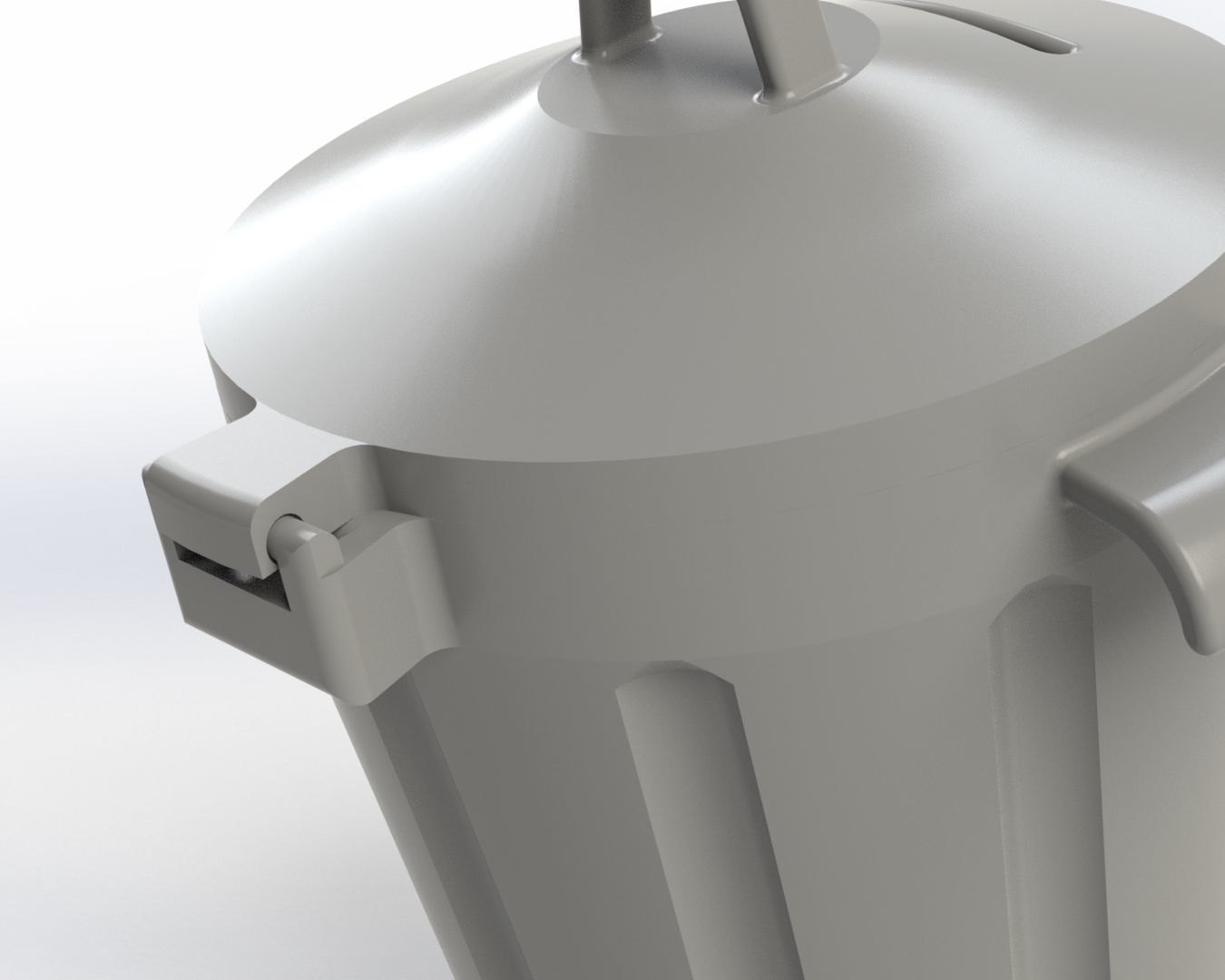 Piggy bank in the shape of a trash can with lid 3D print model_4