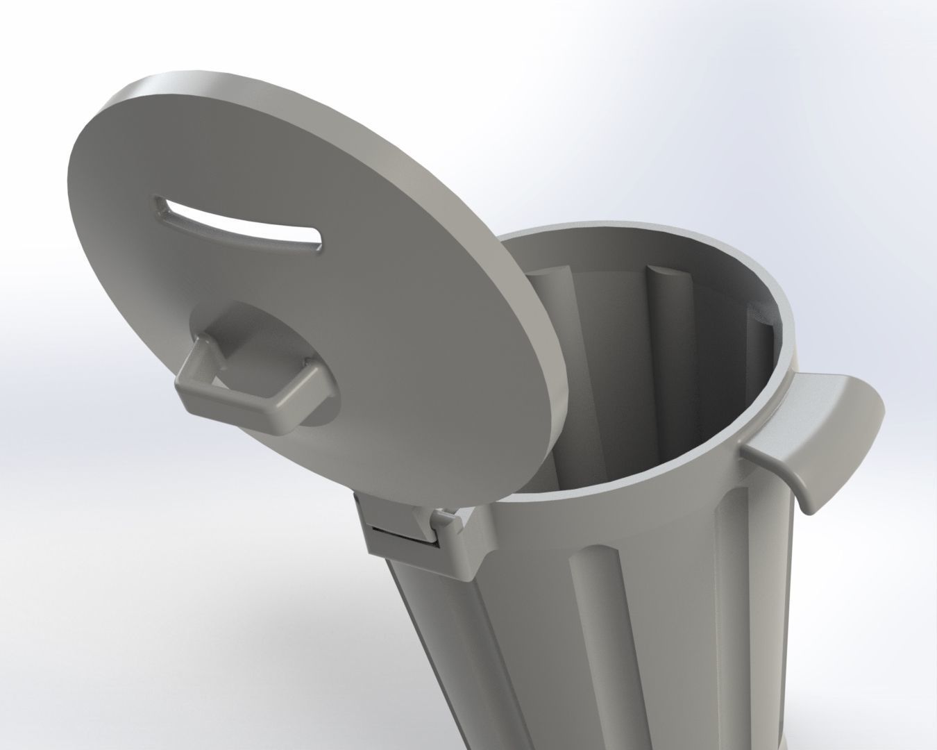 Piggy bank in the shape of a trash can with lid 3D print model_1