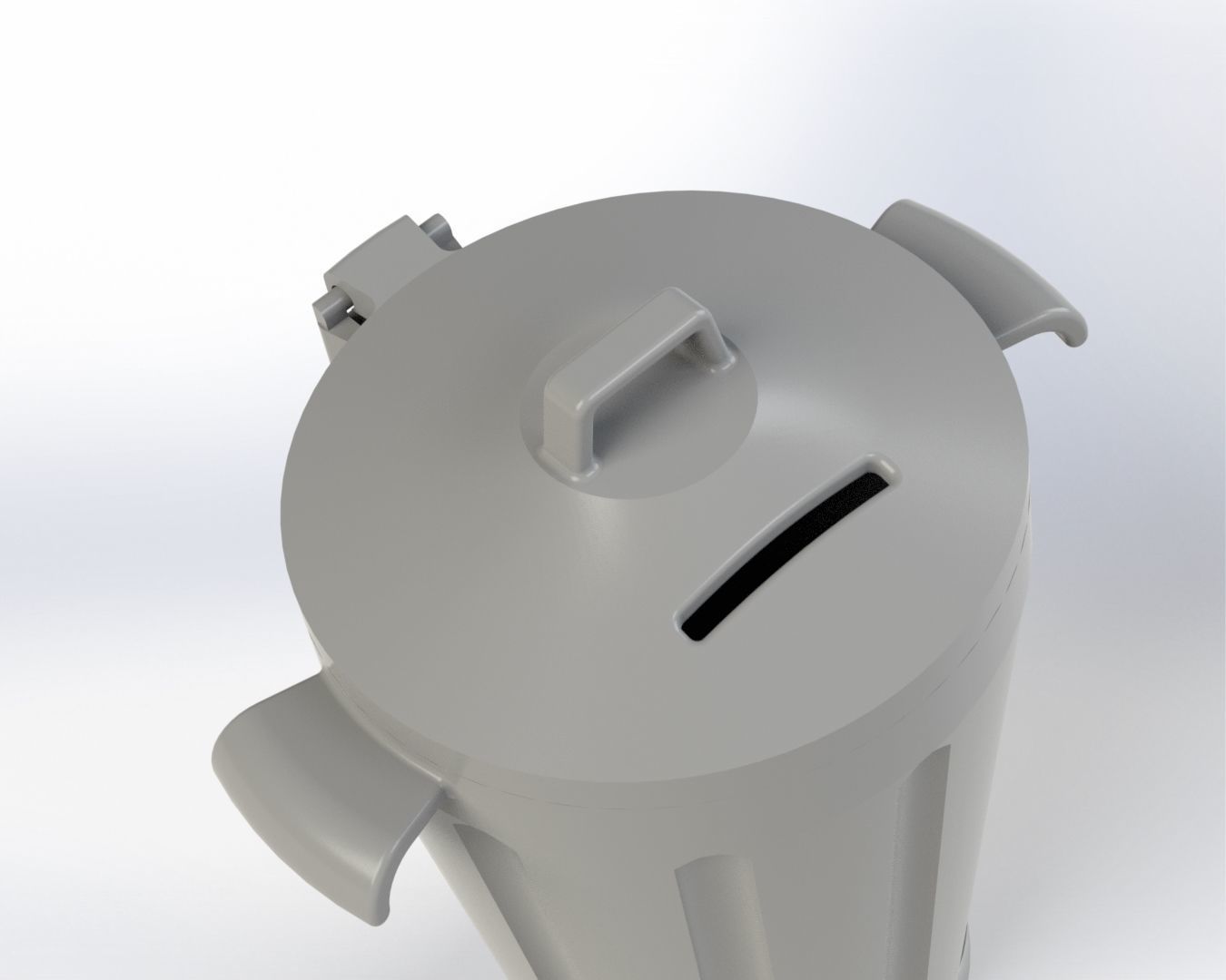 Piggy bank in the shape of a trash can with lid 3D print model_5
