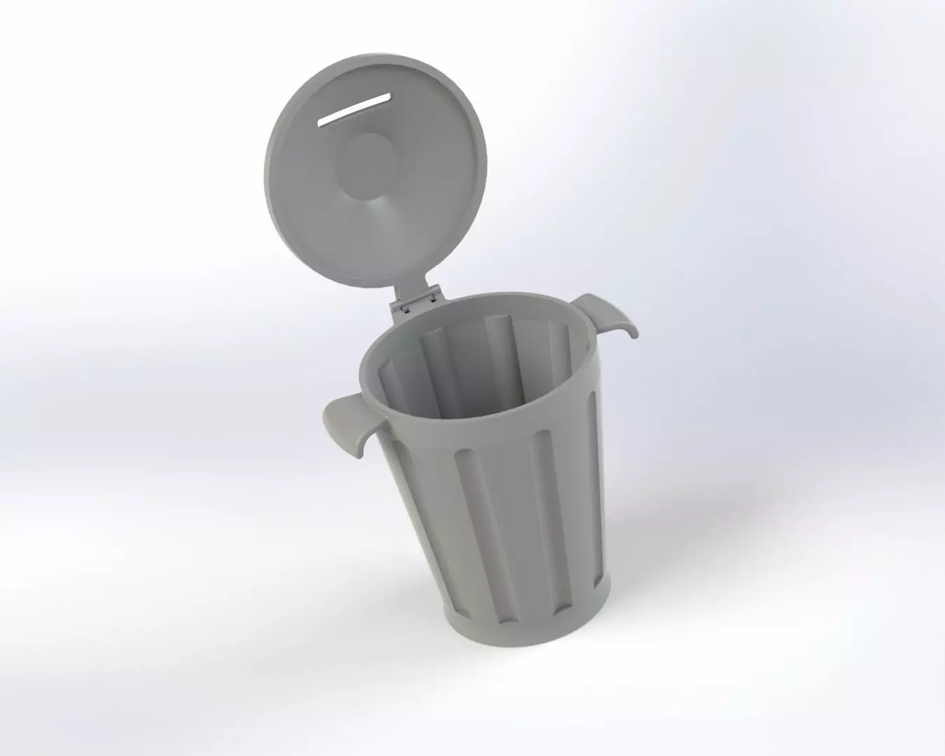 Piggy bank in the shape of a trash can with lid 3D print model_0