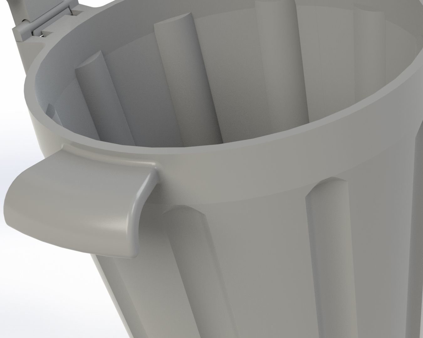 Piggy bank in the shape of a trash can with lid 3D print model_2