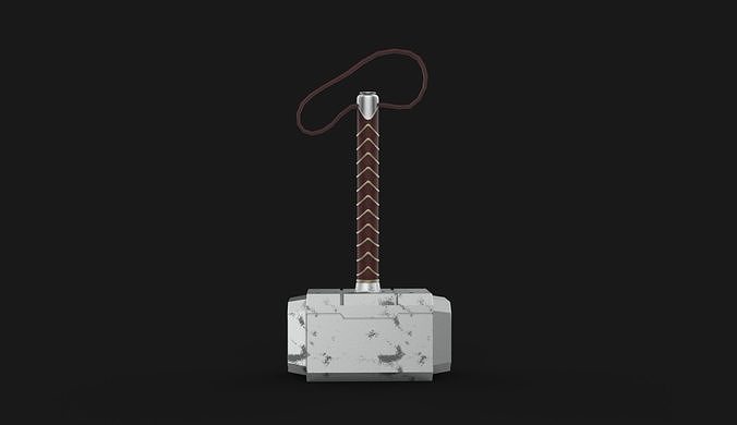 Thors Hammer Low-poly 3D model