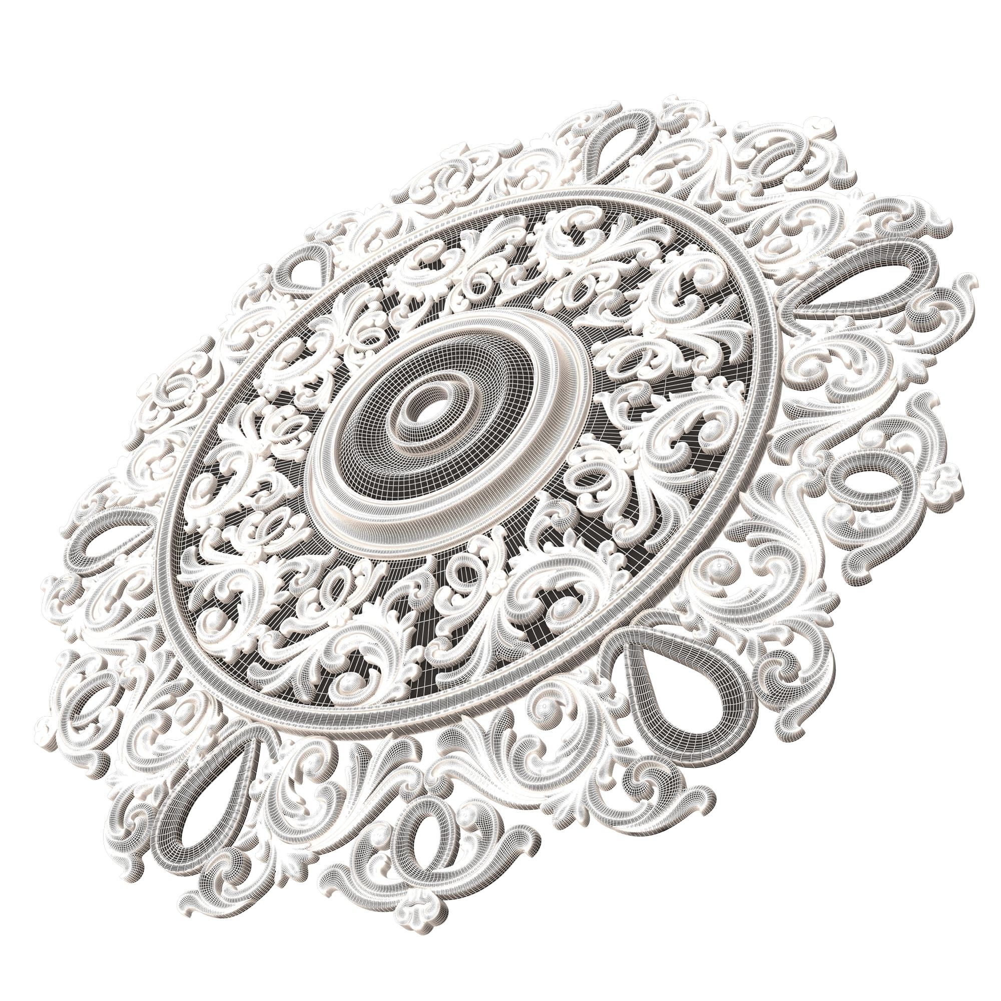 Ceiling Rosette 09 Low-poly 3D model_10