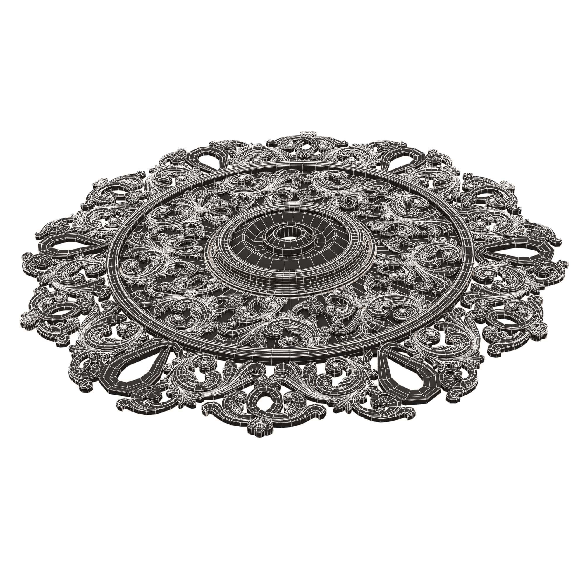 Ceiling Rosette 09 Low-poly 3D model_17