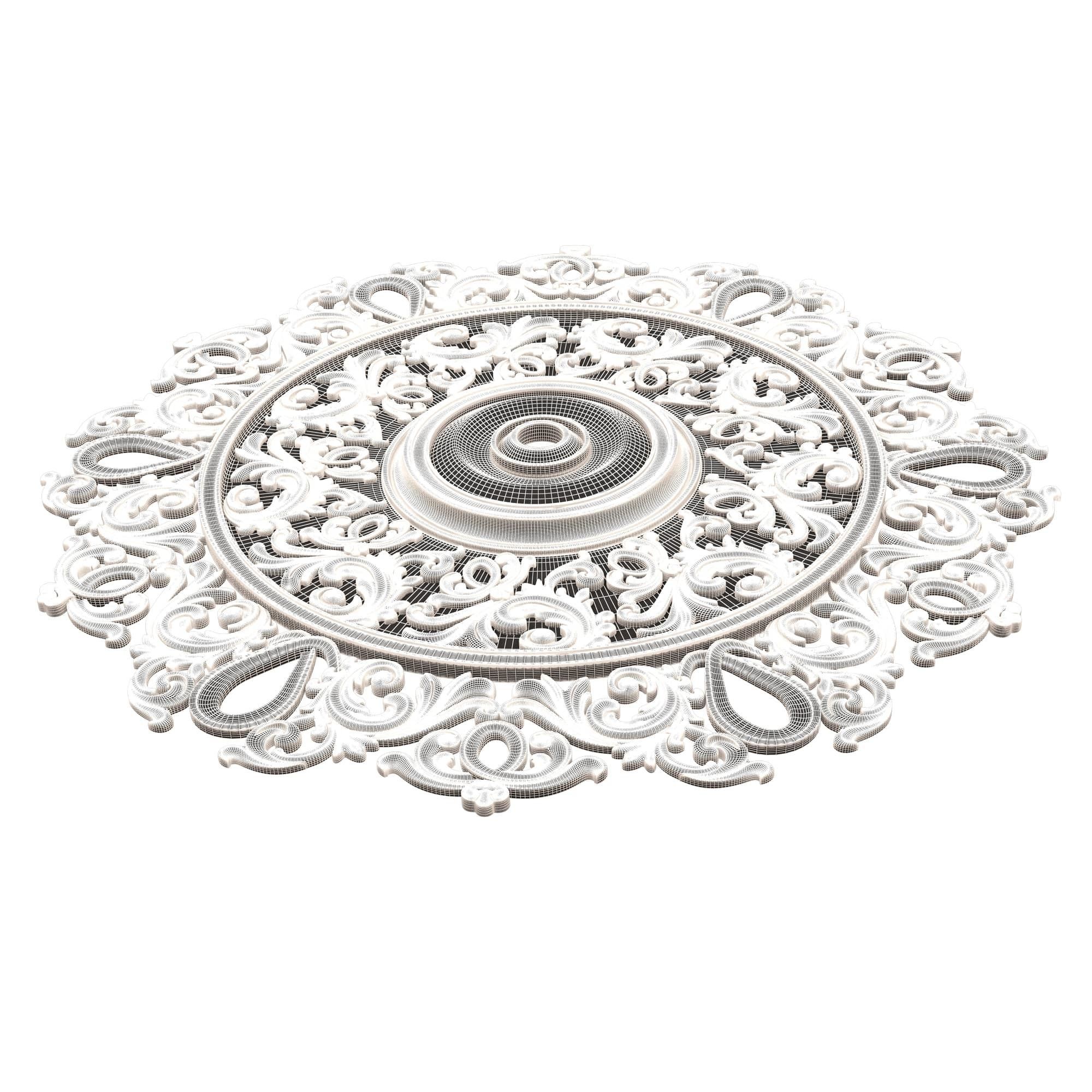 Ceiling Rosette 09 Low-poly 3D model_11