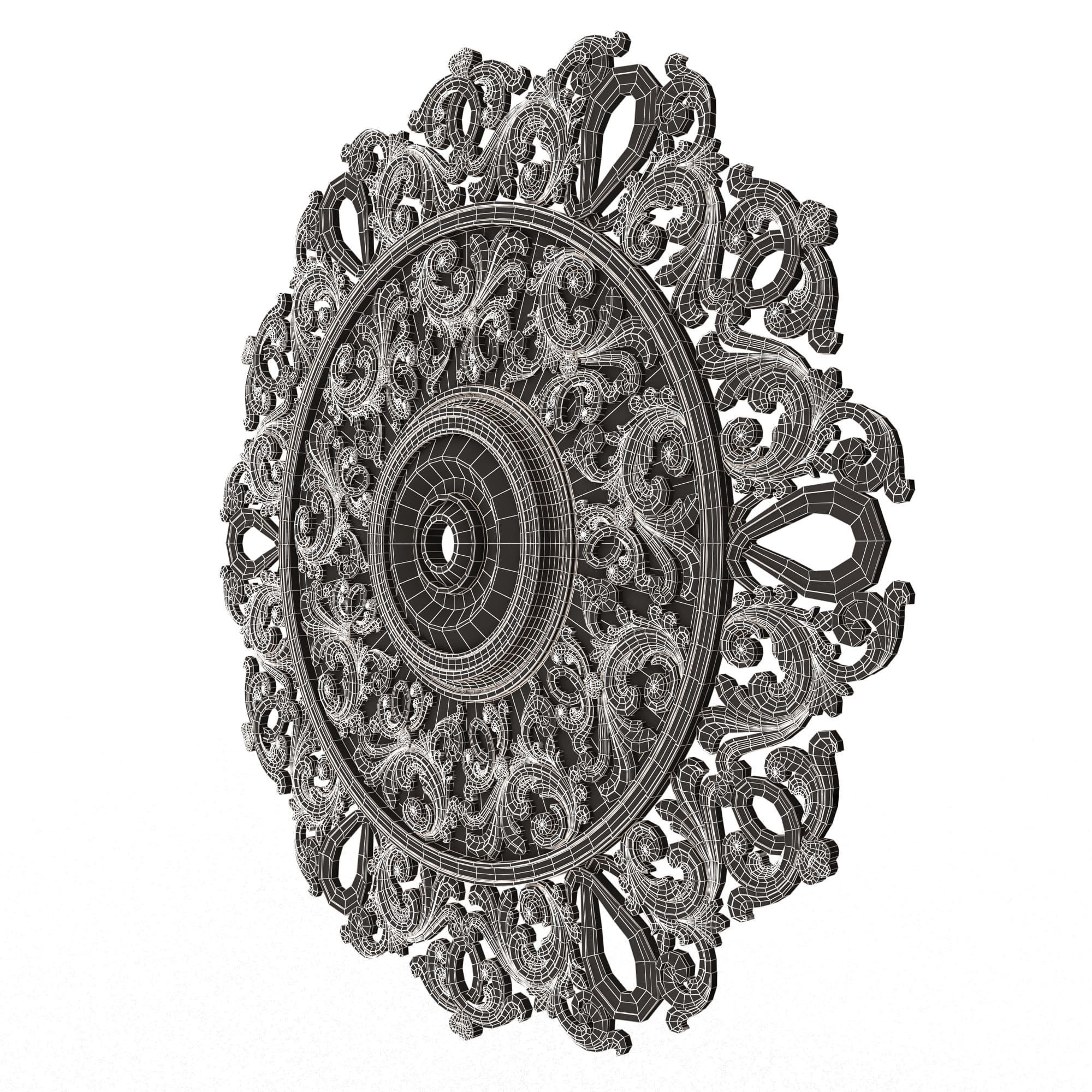 Ceiling Rosette 09 Low-poly 3D model_14