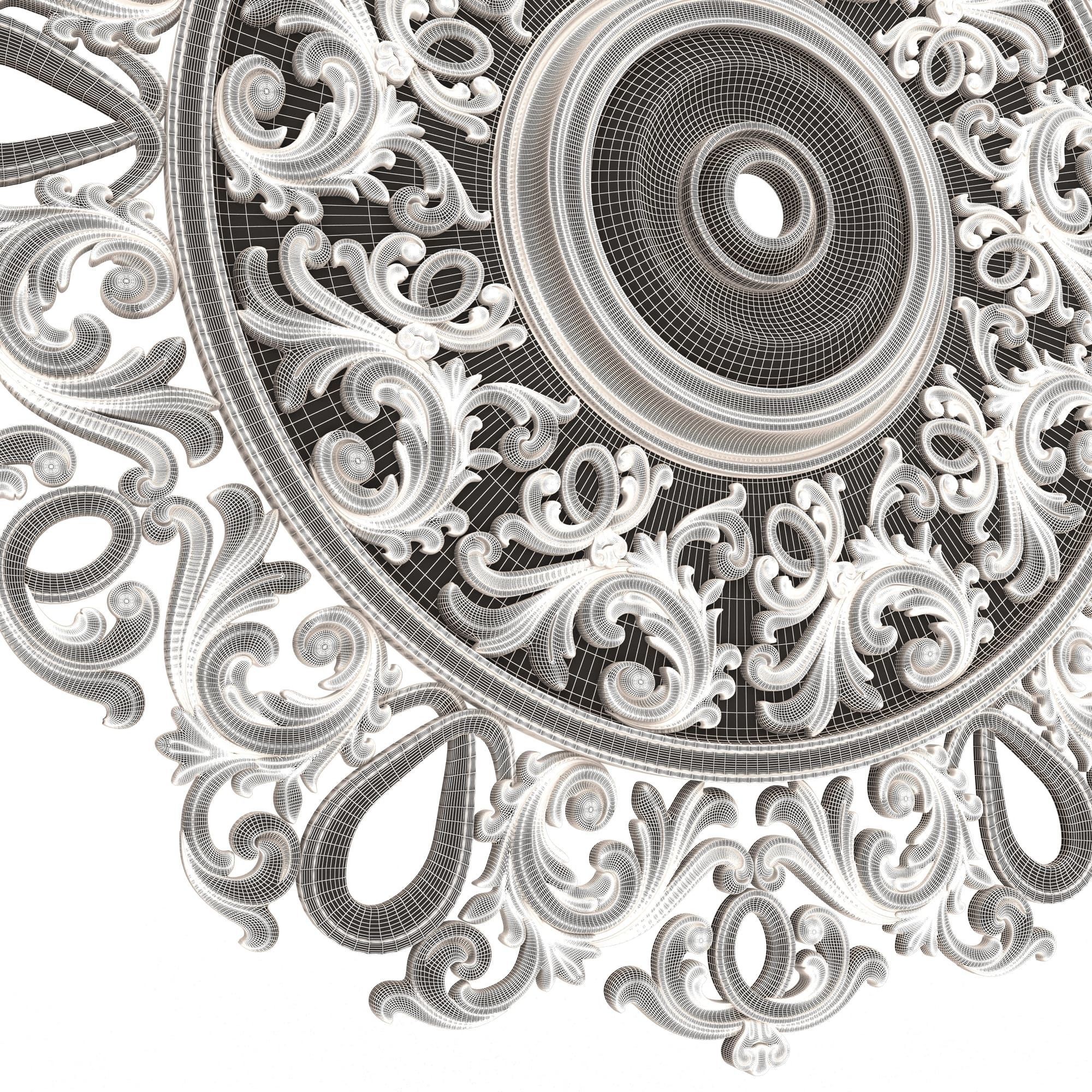 Ceiling Rosette 09 Low-poly 3D model_9