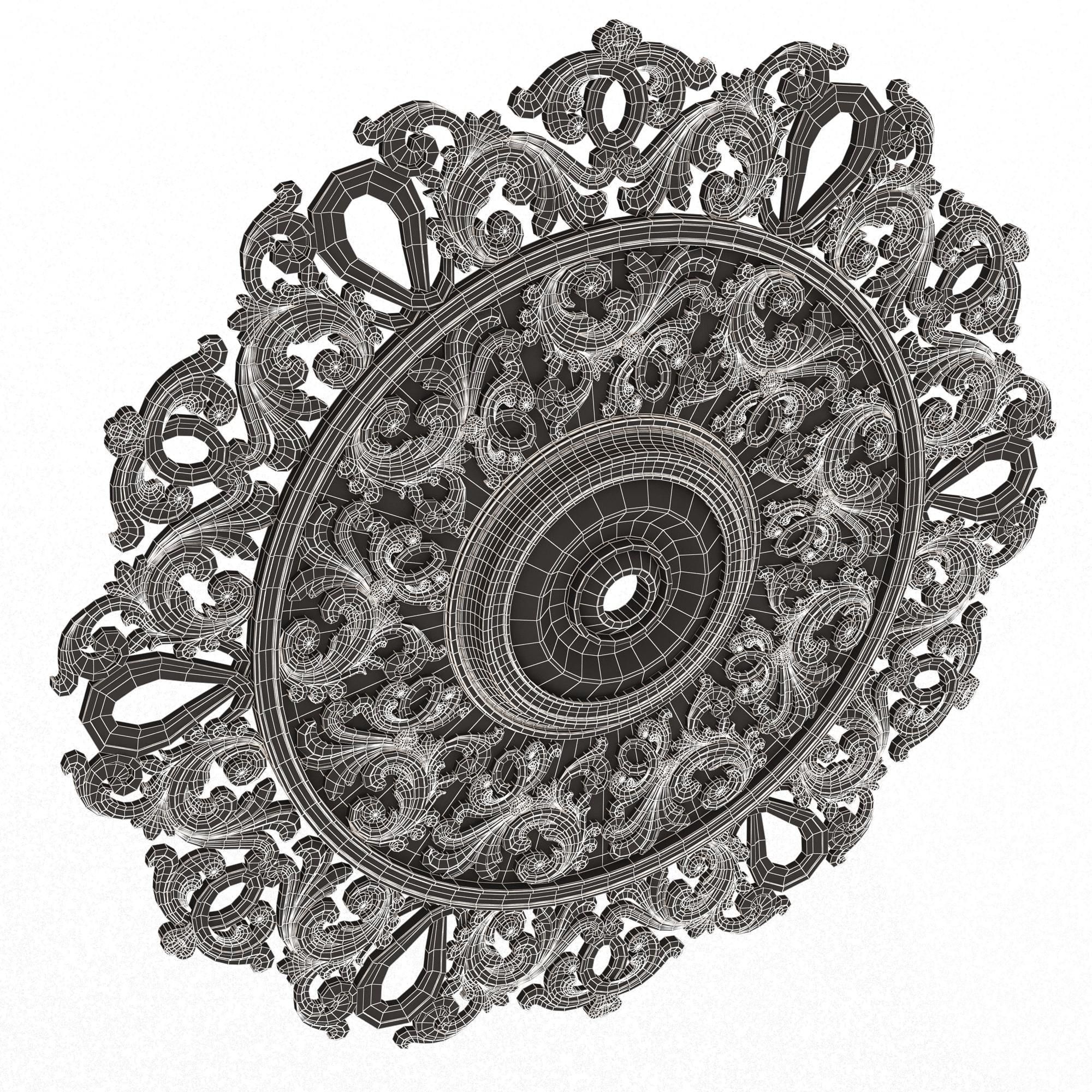 Ceiling Rosette 09 Low-poly 3D model_13