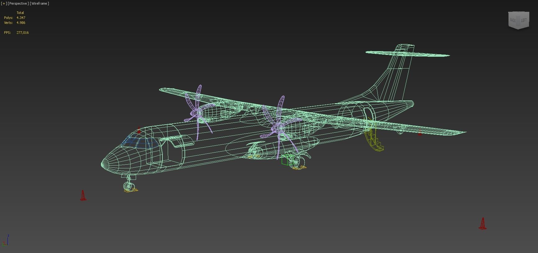 ATR 72 600 static Lowpoly Blank airport model doors Low-poly 3D model_11