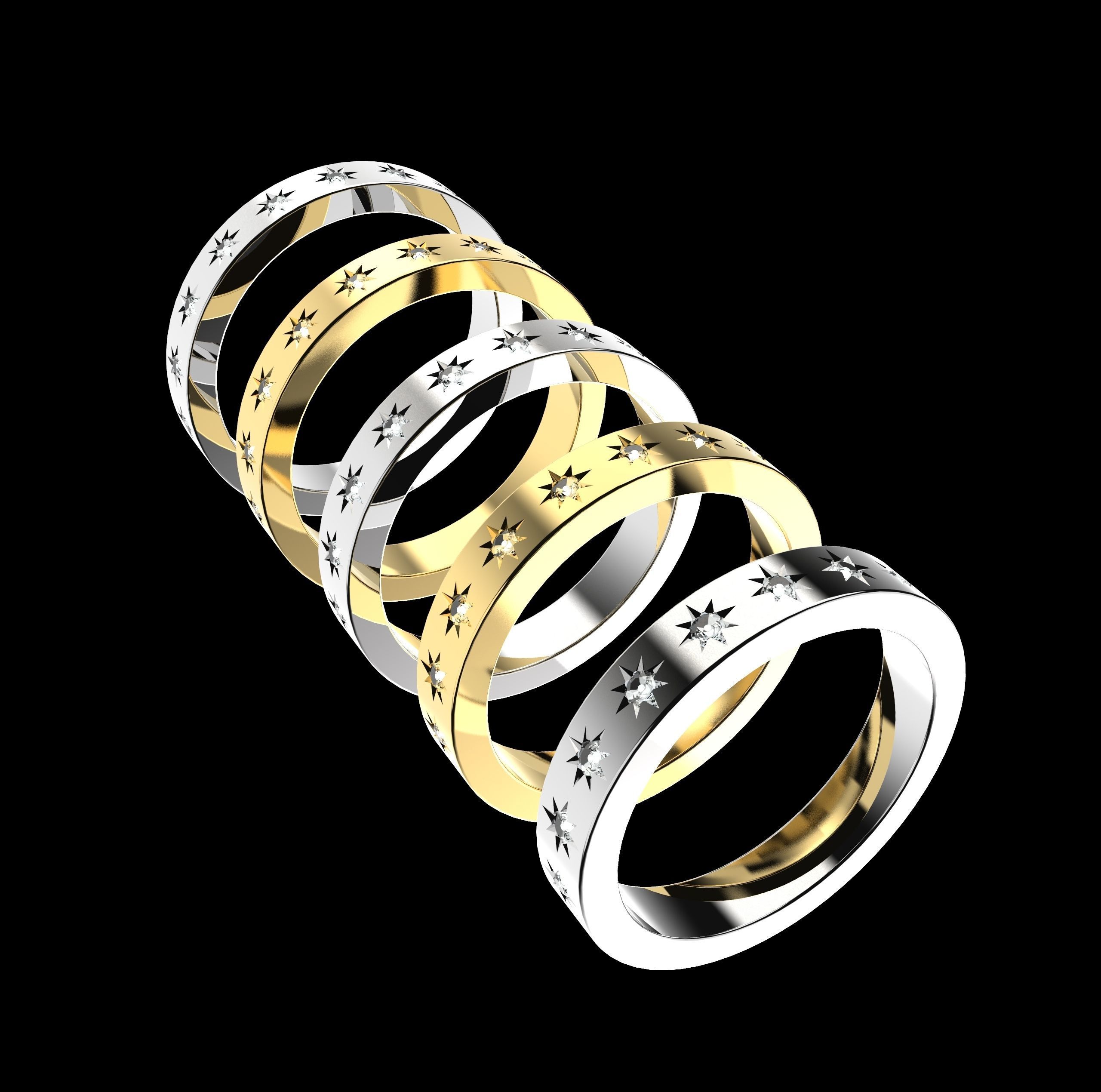 Rings constellations 3D print model_4