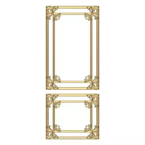 Boiserie Carved Decoration Panel 014 Low-poly 3D model