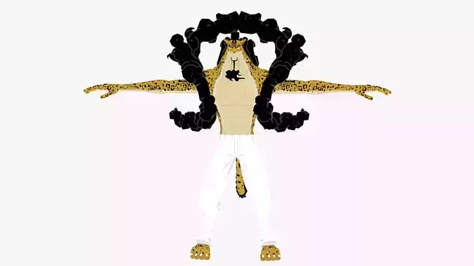 Rob Lucci in his awakening form Low-poly 3D model