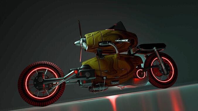 NeoProp Bike    A Retro-Futurist Urban Concept 3D model