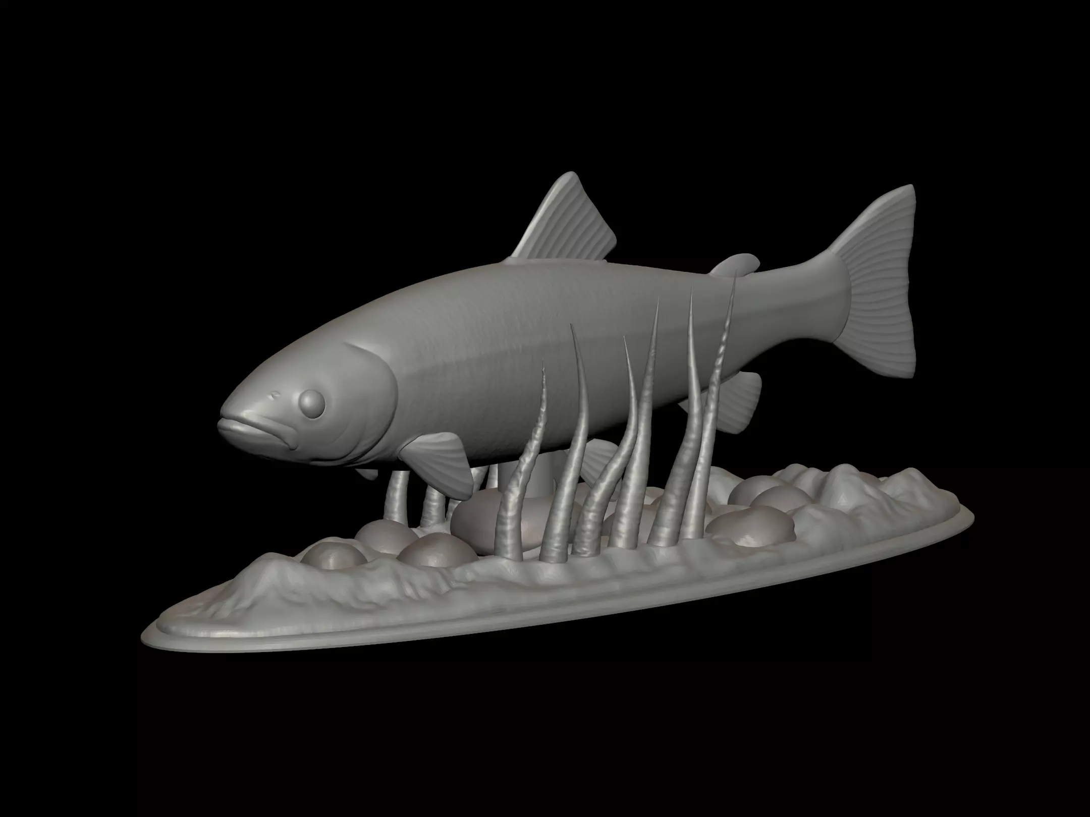 Rainbow Trout underwater statue detailed texture for 3D 3D print model