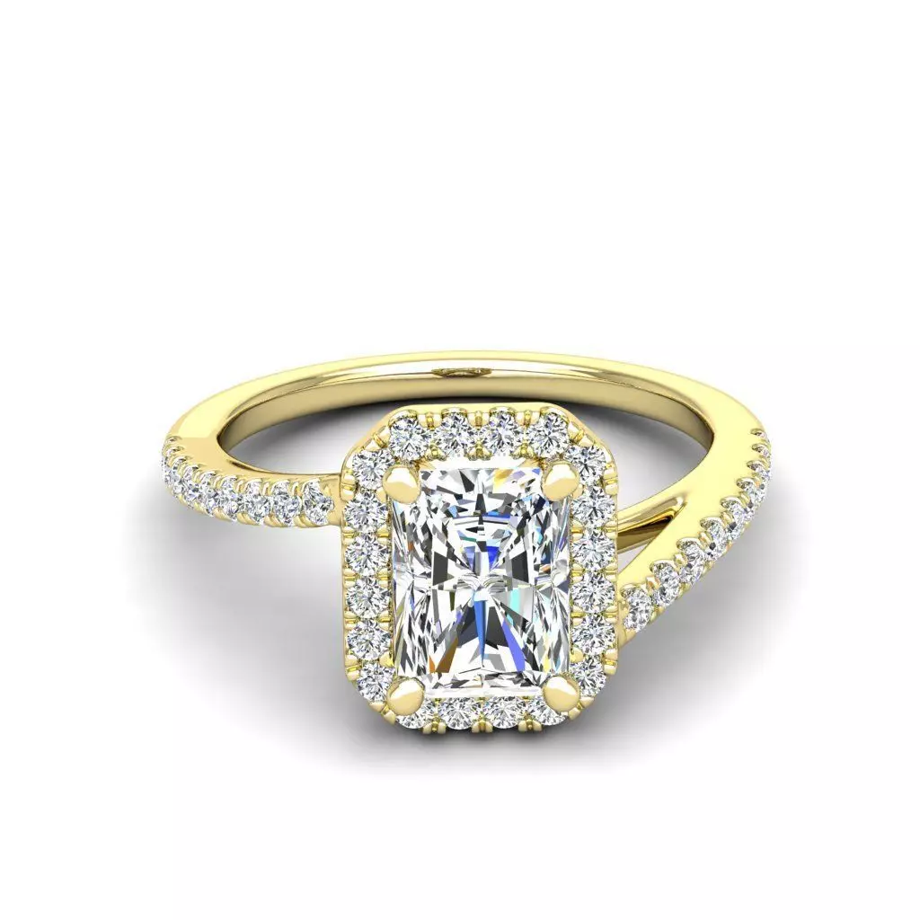 Engagement ring Vanessa radiant 3D print model