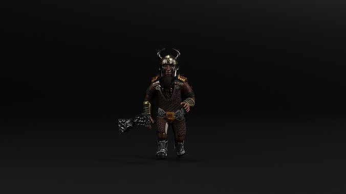 Dwarf Low-poly 3D model